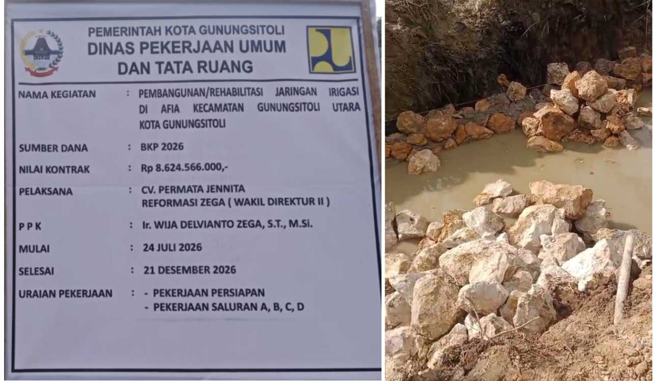 Rp8,6 Miliar Digelontorkan, Proyek Irigasi Afia Diduga Dikerjakan dalam Genangan Air, Kontraktor Disorot