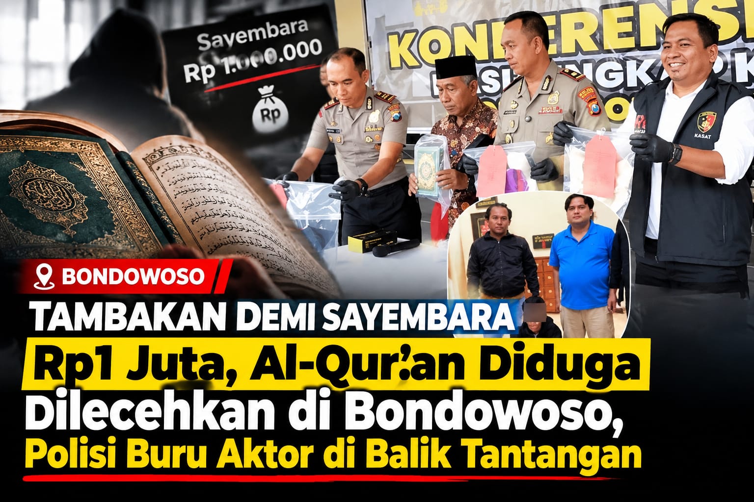 Demi Sayembara Rp1 Juta, Al-Qur'an Diduga Dilecehkan di Bondowoso, Polisi Buru Aktor di Balik Tantangan