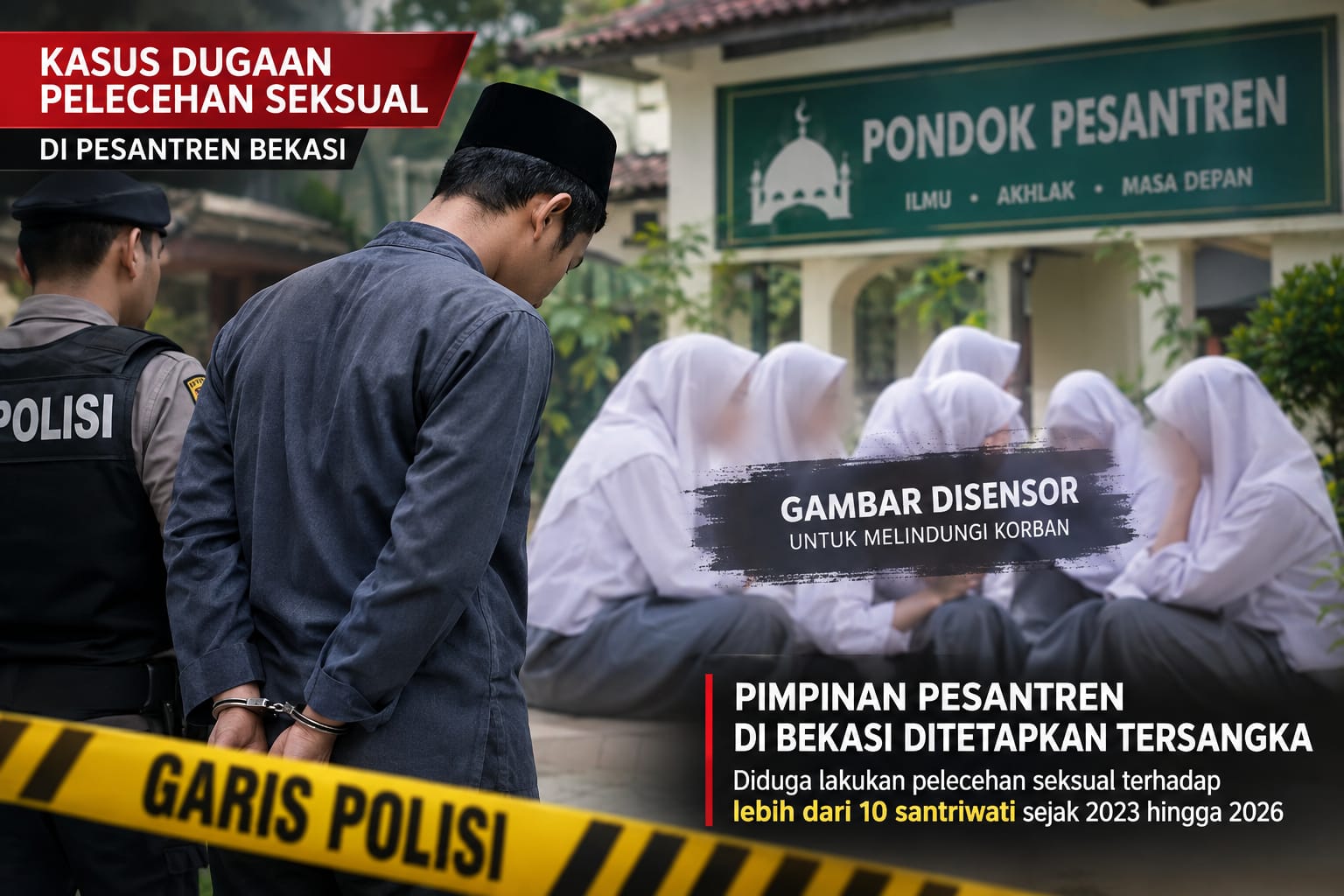 Lebih dari 10 Santriwati Diduga Jadi Korban, Pimpinan Pesantren di Bekasi Ditetapkan Tersangka