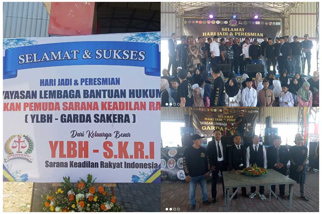 Hari Jadi dan Peresmian YLBH Garda Sakera Mojokerto Semarak, Puluhan Karangan Bunga  Berdatangan