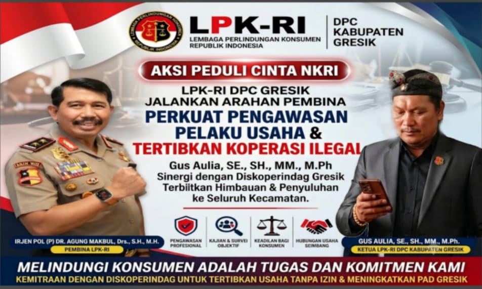 LPK-RI DPC Gresik Dorong Penertiban Usaha Tak Berizin, Diskoperindag Terbitkan Imbauan ke Seluruh Kecamatan